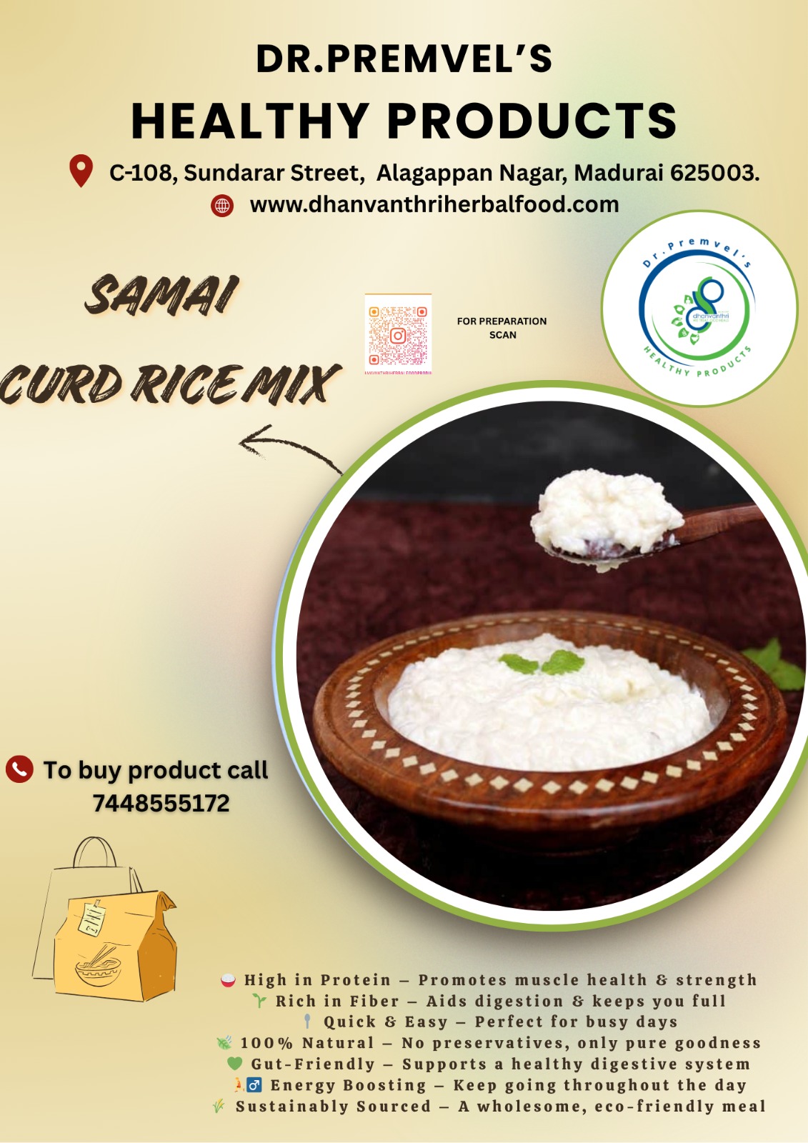 Dhanvanthri Saamai Curd rice Mix
