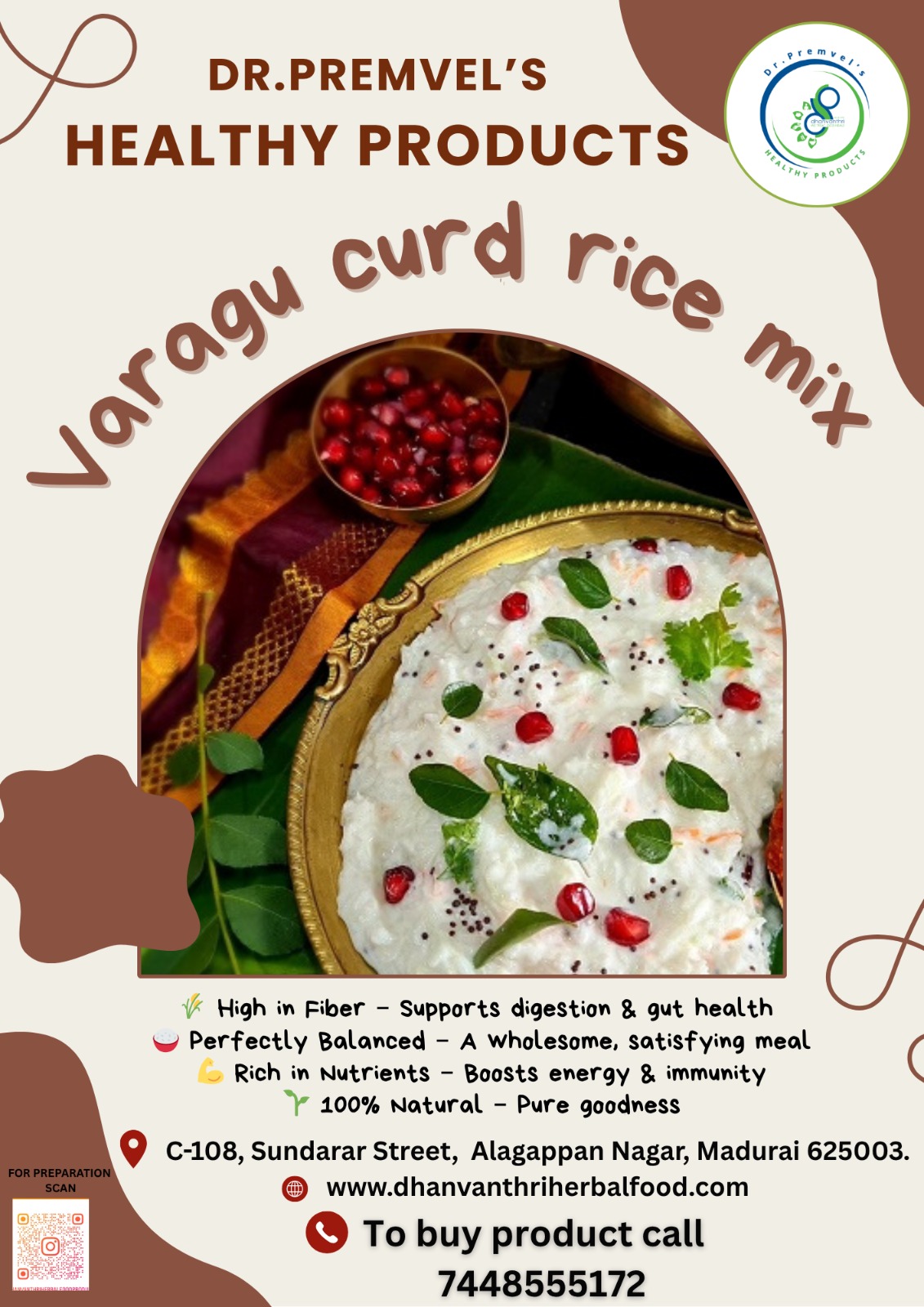 Dhanvanthri Varagu Curd rice Mix